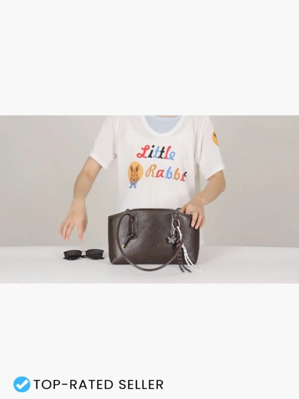 Vintage Shoulder Bag Women Structured East West Tote Adjustable Knot Strap Work